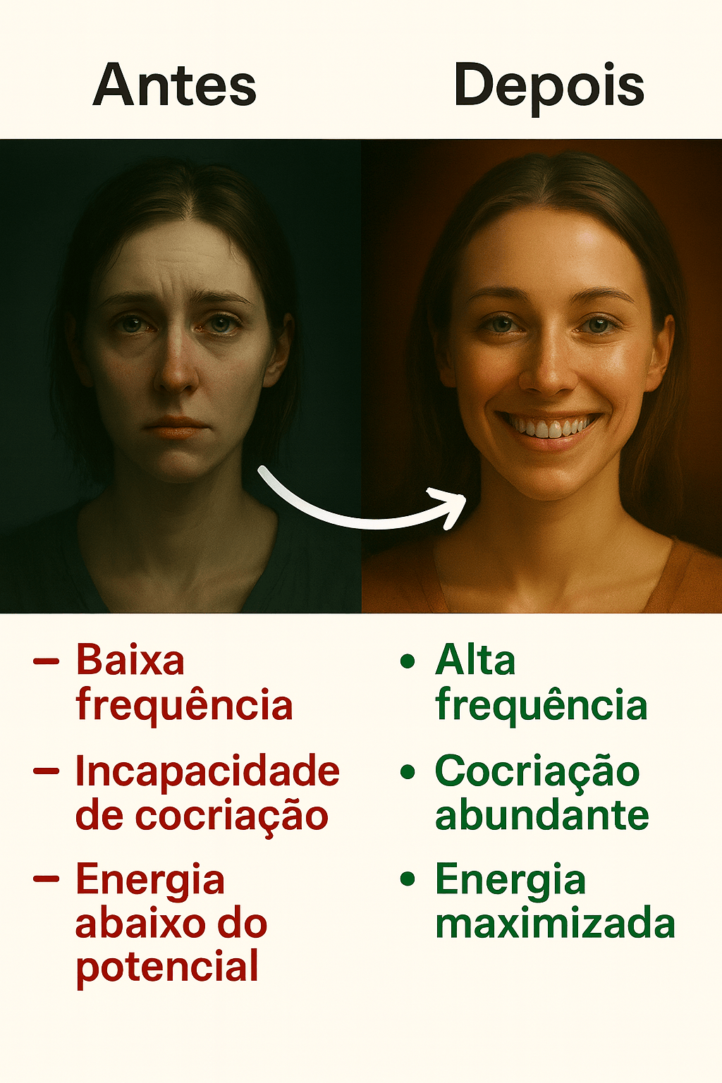 Antes e depois da Ressonância da Prosperidade
